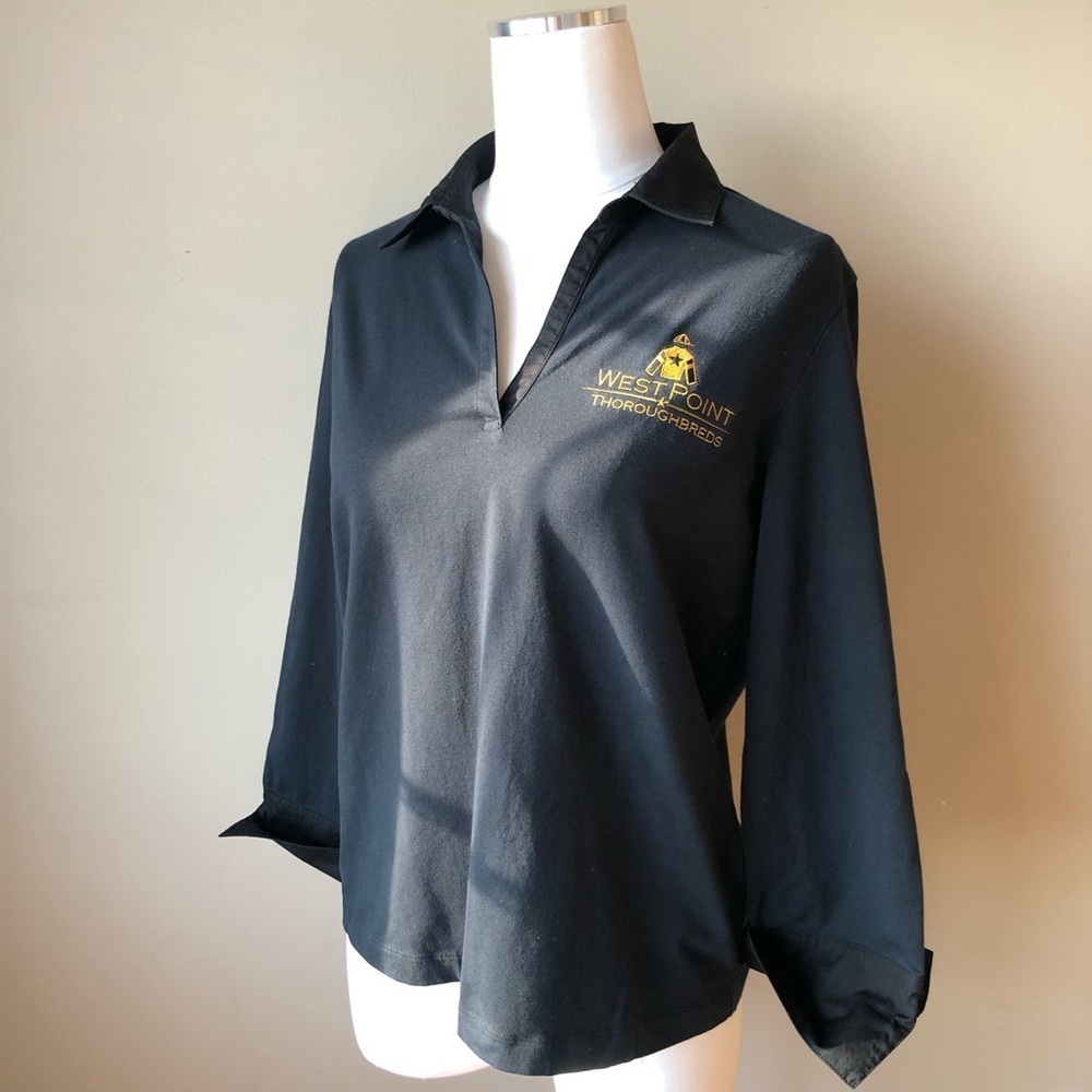 Vintage Lands end West Point Thoroughbreds Navy Pullover Cotton Preppy top M